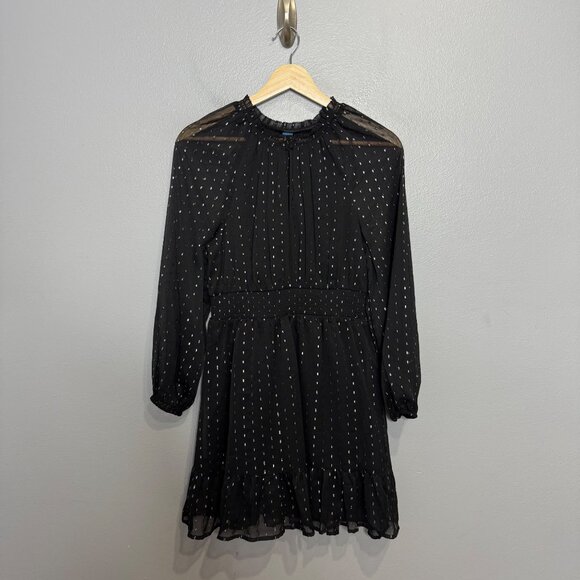 OLD NAVY waist defined metallic swiss dot smocked mini dress size XS - Picture 3 of 8